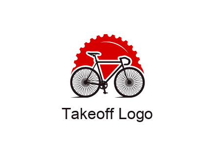 bicycle with a gear background logo