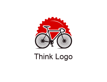 bicycle with a gear background logo