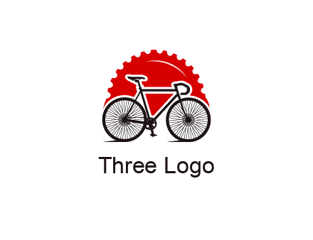 bicycle with a gear background logo