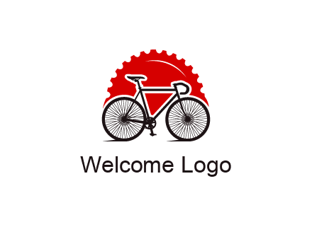 bicycle with a gear background logo
