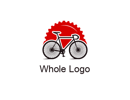 bicycle with a gear background logo