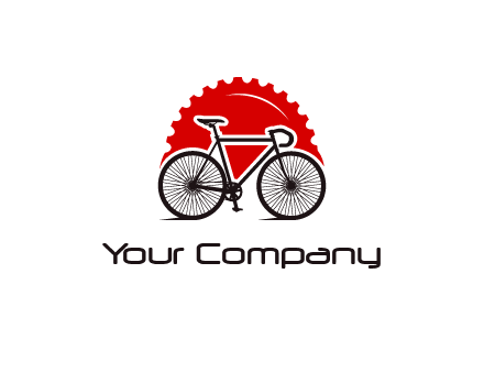 bicycle with a gear background logo