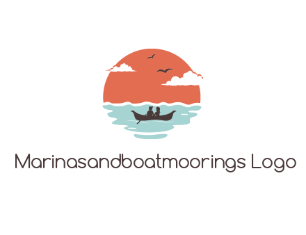 couple canoeing on a clear day with few clouds