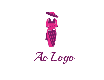 vintage dress with hat logo