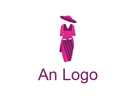 vintage dress with hat logo