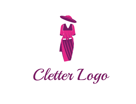 vintage dress with hat logo
