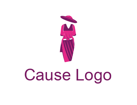 vintage dress with hat logo