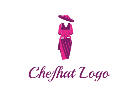 vintage dress with hat logo