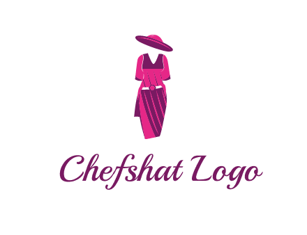vintage dress with hat logo