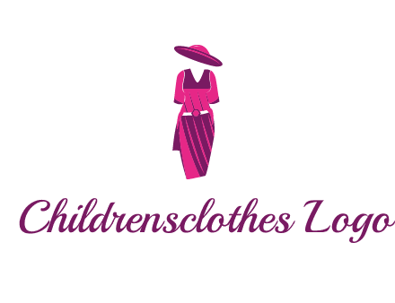 vintage dress with hat logo