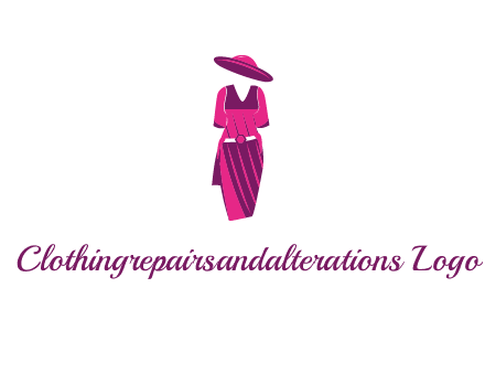 vintage dress with hat logo