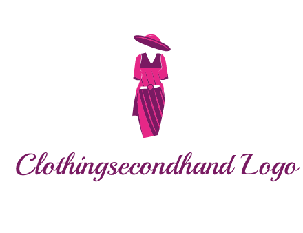 vintage dress with hat logo