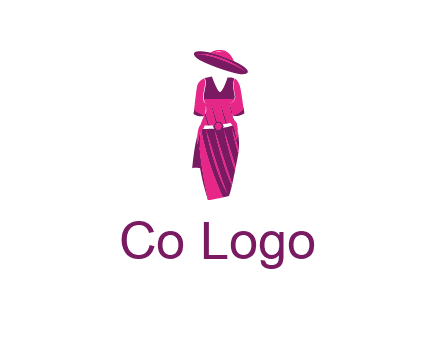 vintage dress with hat logo