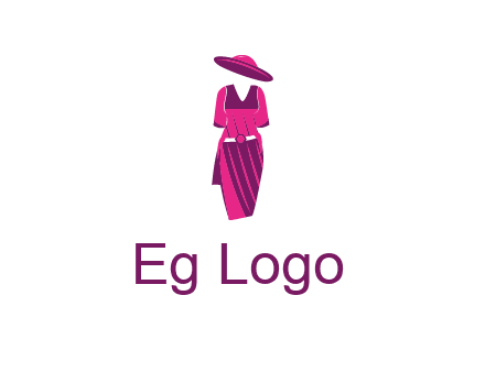 vintage dress with hat logo