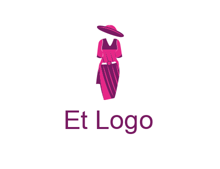 vintage dress with hat logo