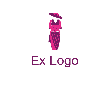 vintage dress with hat logo
