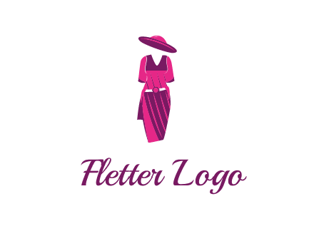 vintage dress with hat logo
