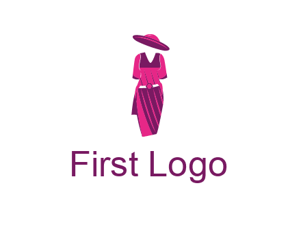 vintage dress with hat logo