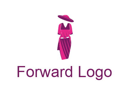 vintage dress with hat logo