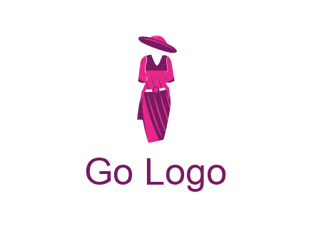 vintage dress with hat logo