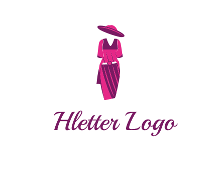 vintage dress with hat logo