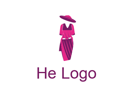 vintage dress with hat logo