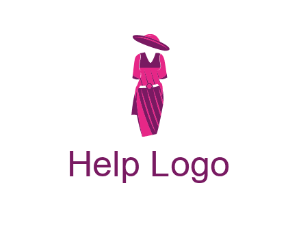 vintage dress with hat logo
