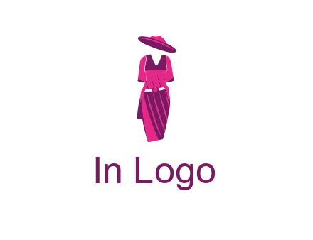 vintage dress with hat logo