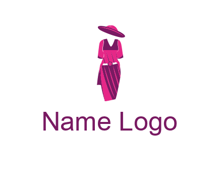 vintage dress with hat logo