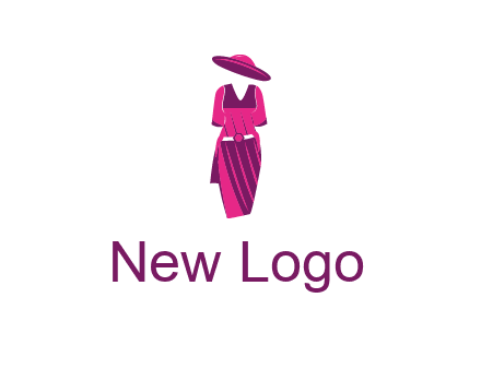 vintage dress with hat logo