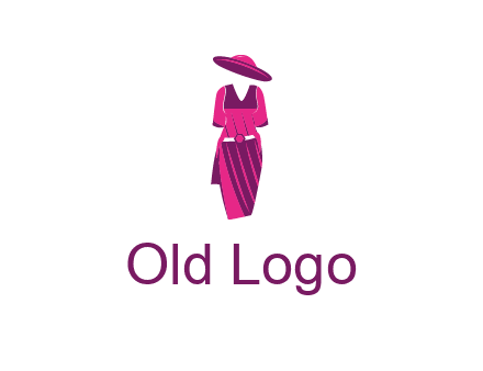 vintage dress with hat logo