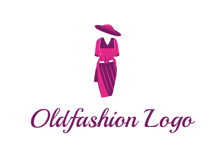 vintage dress with hat logo