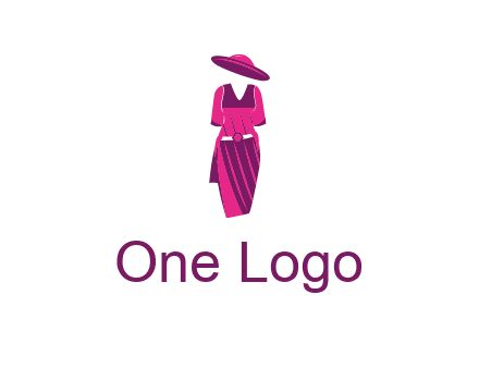 vintage dress with hat logo