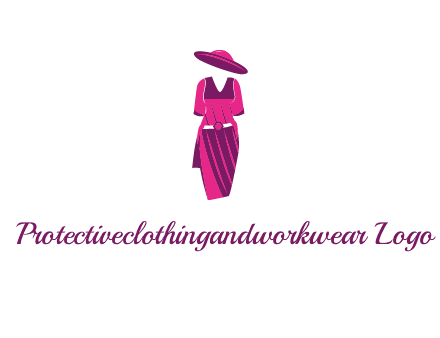 vintage dress with hat logo