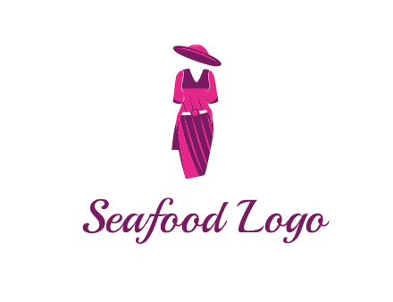 vintage dress with hat logo