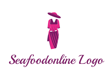 vintage dress with hat logo