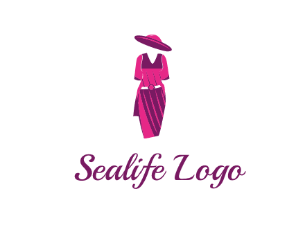 vintage dress with hat logo