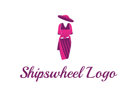 vintage dress with hat logo