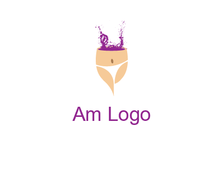 girl in bikini and wine splash vector