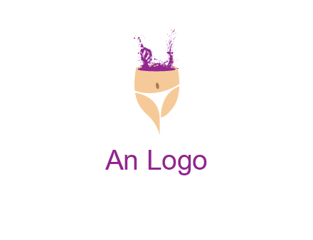 girl in bikini and wine splash vector