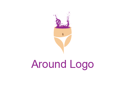 girl in bikini and wine splash vector