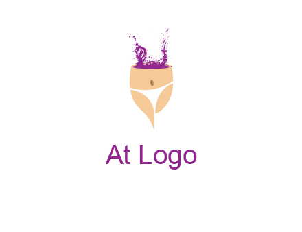 girl in bikini and wine splash vector