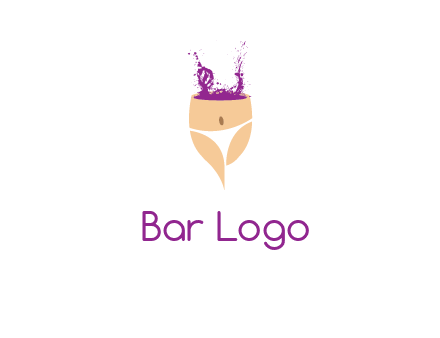 girl in bikini and wine splash vector