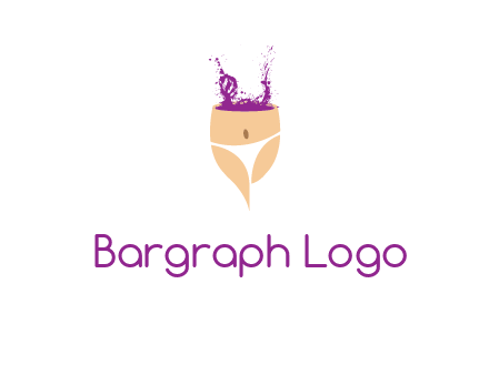 girl in bikini and wine splash vector