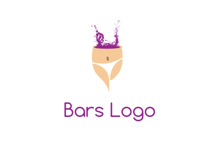 girl in bikini and wine splash vector