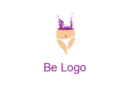 girl in bikini and wine splash vector