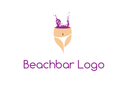 girl in bikini and wine splash vector