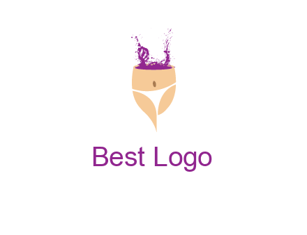 girl in bikini and wine splash vector