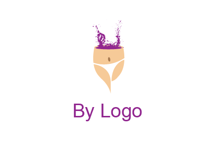 girl in bikini and wine splash vector