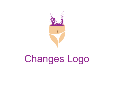 girl in bikini and wine splash vector